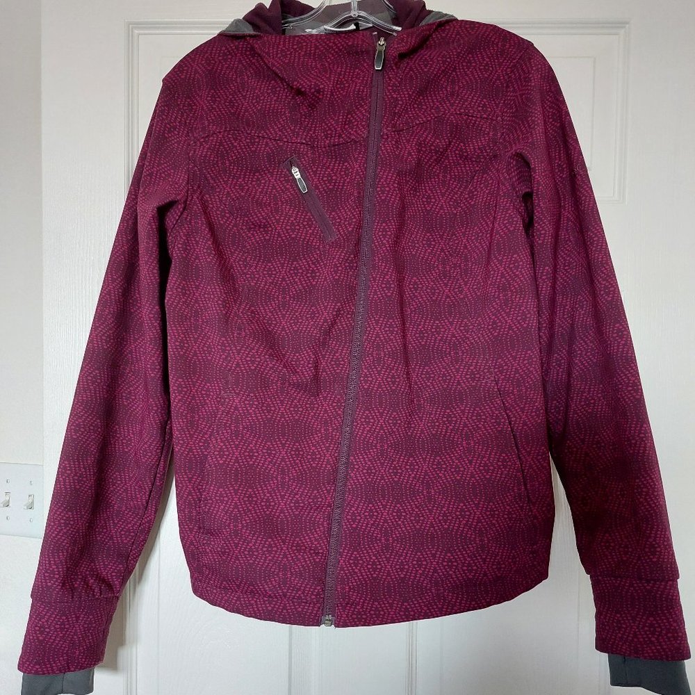 Columbia Woman's Hoodie Jacket Sz LG Full Zipper & Zip Pocket Pink/Purple/Gray